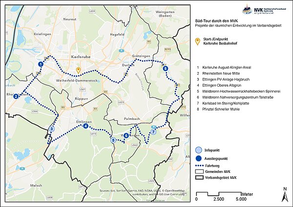 Übersichtsplan der Sued Route