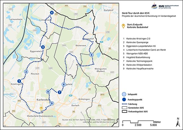 Übersichtsplan der Nord Route